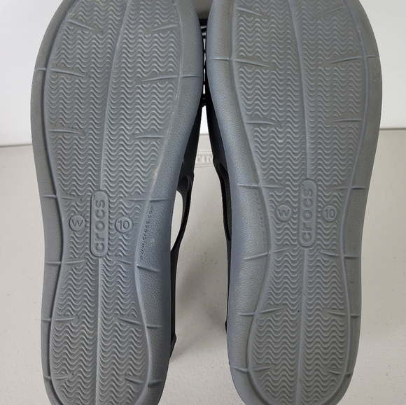 Crocs Woman's slip on Flats Loafers Shoes Sz 10 Grey black - Picture 7 of 7